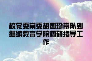 湖北理工学院继续教育资讯校党委常委胡国珍带队到继续教育学院调研指导工作